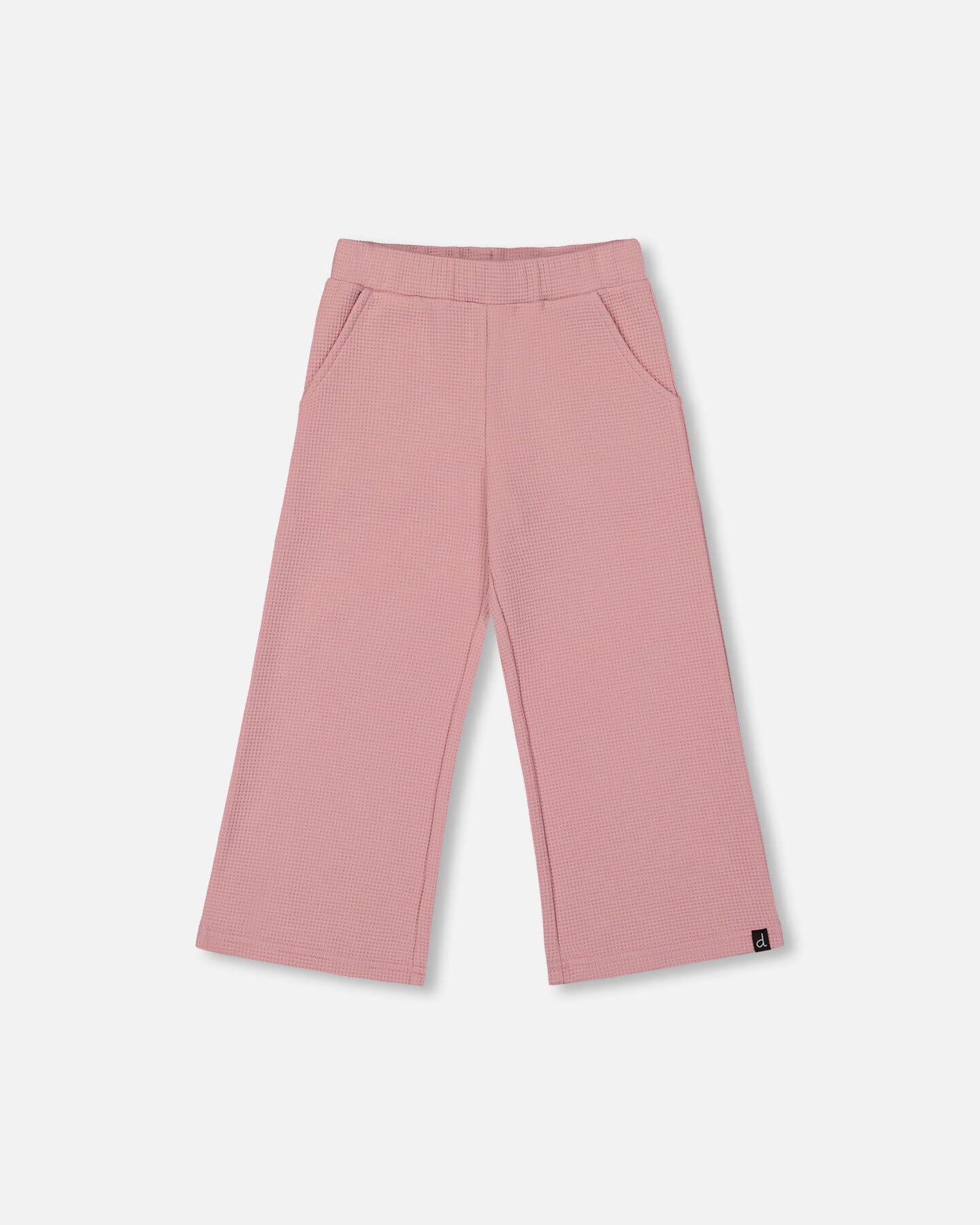 Waffle Flare Leg Pants Dusty Pink-0