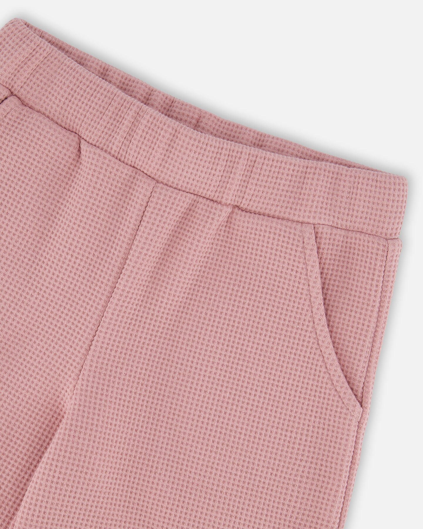 Waffle Flare Leg Pants Dusty Pink-3