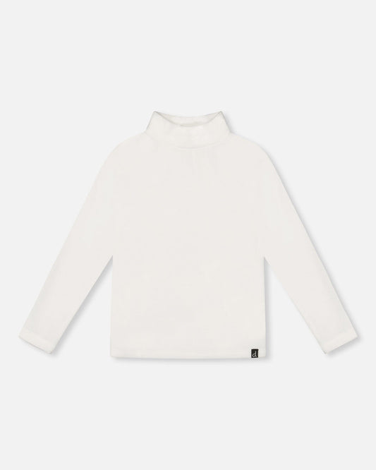 Super Soft Ribbed Mock Neck Top Off-White-0