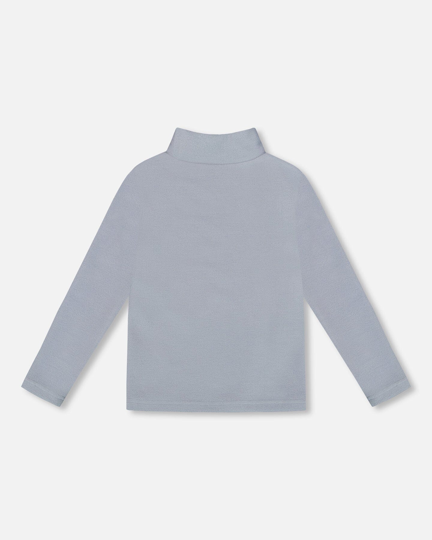 Super Soft Ribbed Mock Neck Top Blue Gray-2
