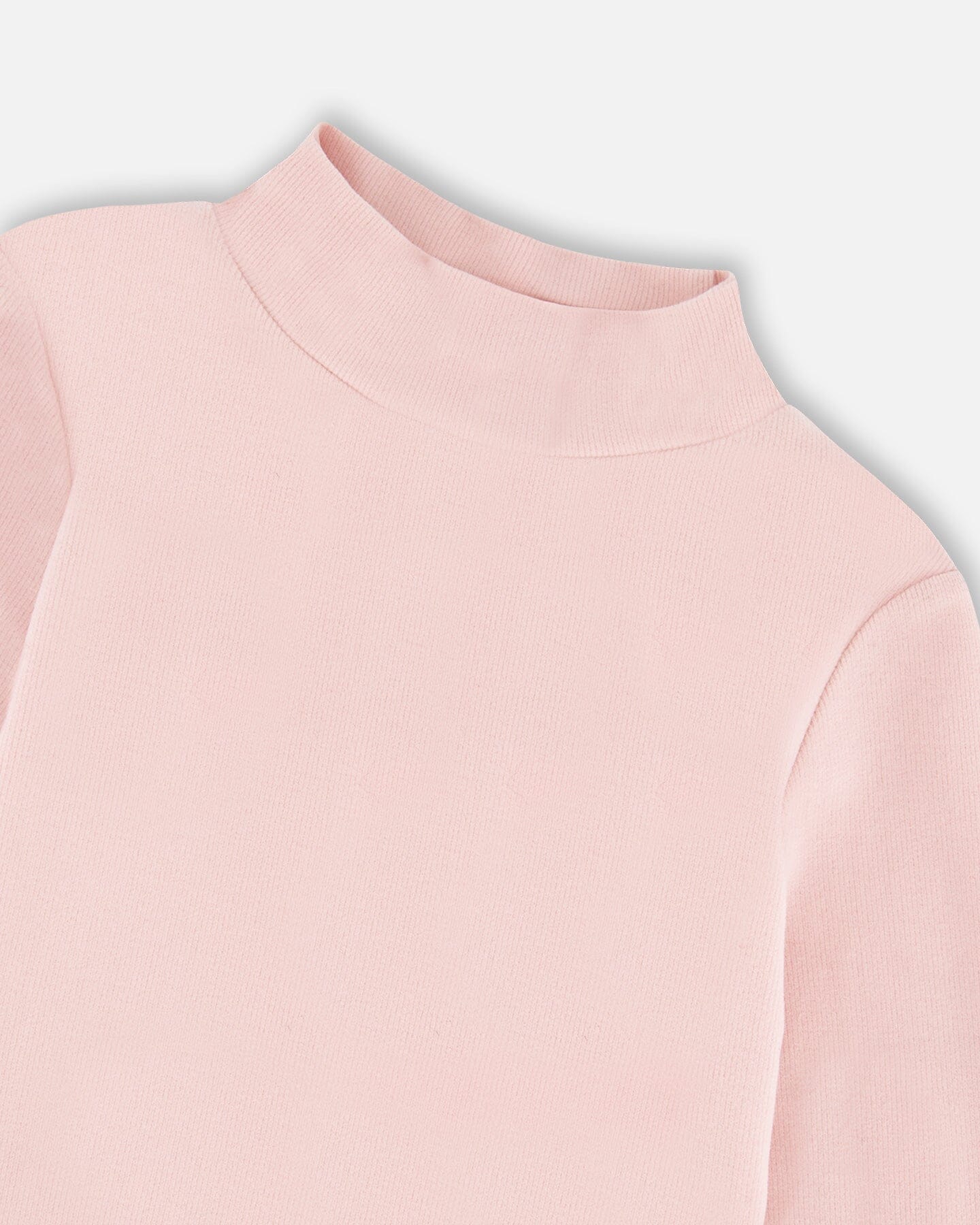 Super Soft Ribbed Mock Neck Top Pink-3