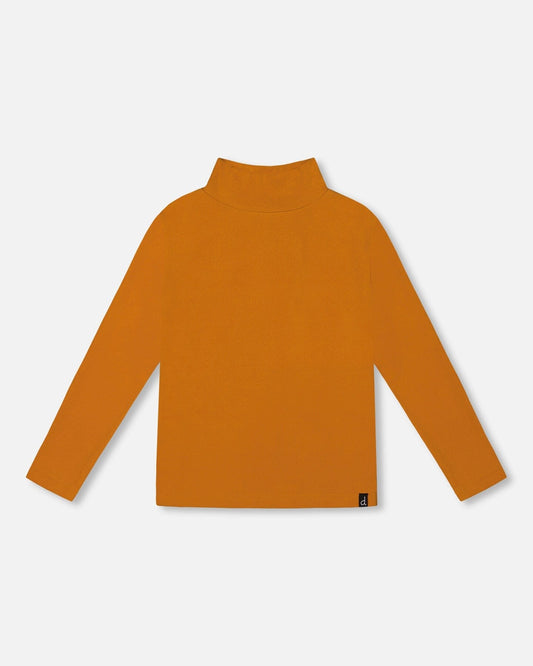 Super Soft Ribbed Mock Neck Top Golden Yellow-0