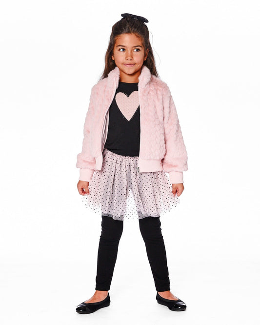 Leggings With Tulle Skirt Pink And Black-1