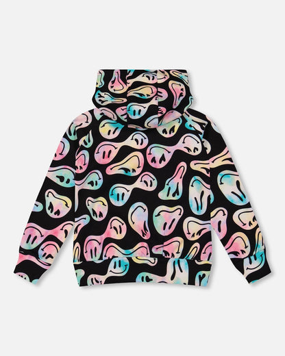 Pullover Fleece Hoodie Smiley Face Girl-2