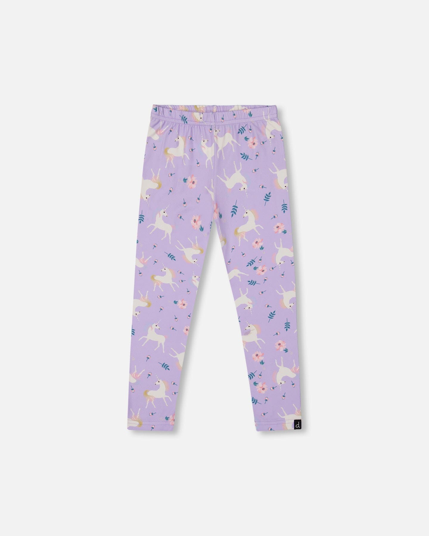 Stretch Jersey Leggings Lilac Unicorn Print-0