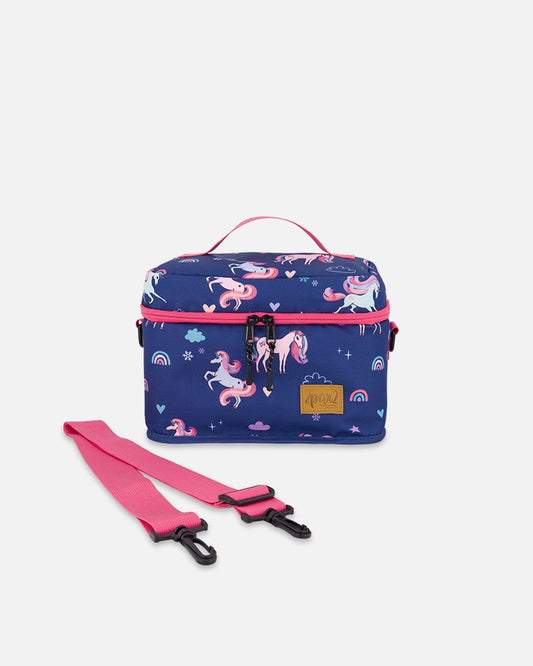 Lunch Box Navy Unicorn Print-0