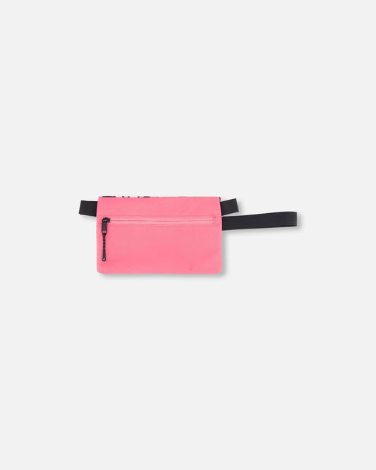 Double Pencil Case Black Retro Flower Print-1
