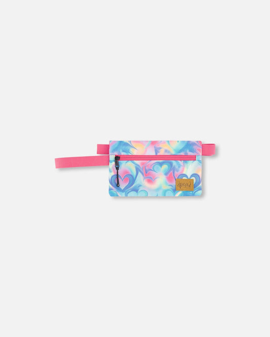 Double Pencil Case Rainbow Heart Print-0
