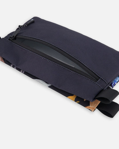 Double Pencil Case Black Dinosaur Print-3