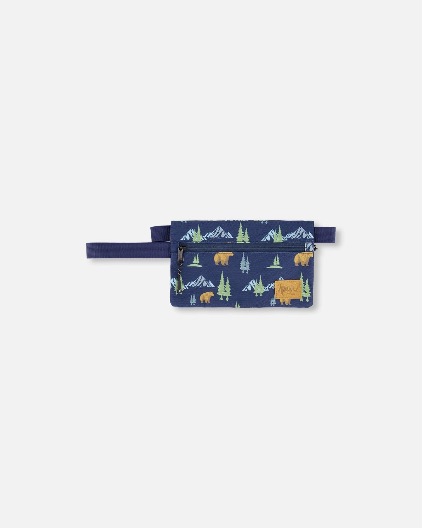 Double Pencil Case Navy Animal Print-0
