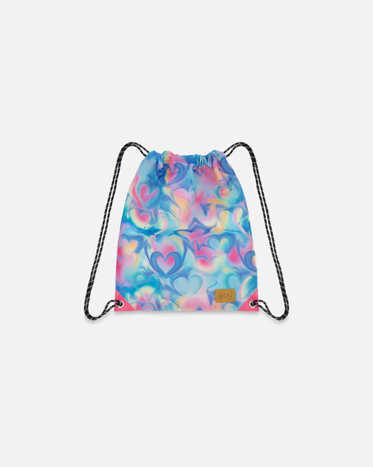 Drawstring Bag Rainbow Heart Print-0