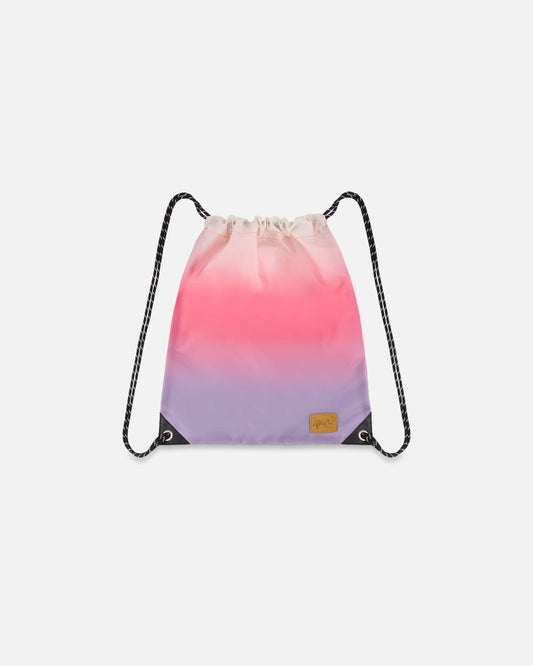 Drawstring Bag Pink And Purple Gradient-0