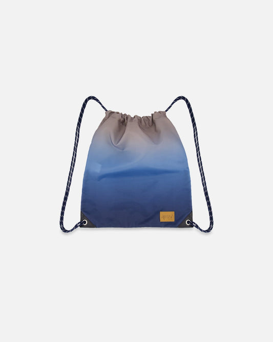 Drawstring Bag Blue And Beige Gradient-0