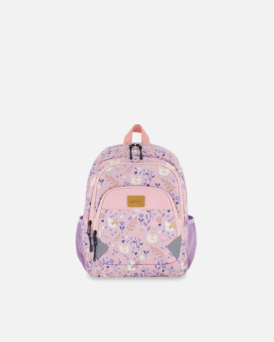 Little Kids Backpack Lilac Cat Print-0