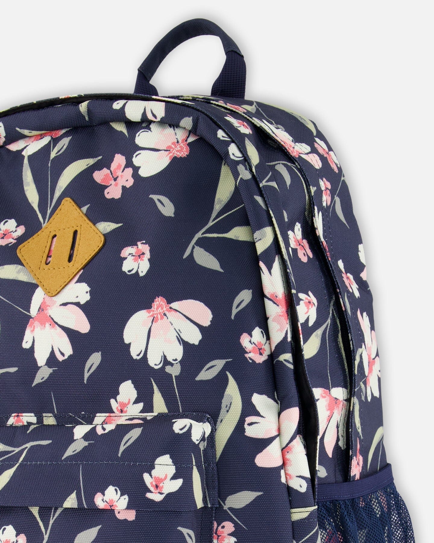 Kids Backpack Navy Flower Print-2