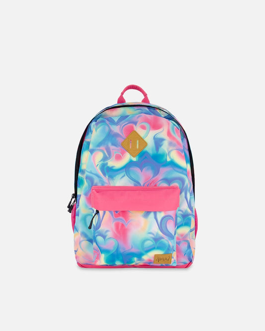 Kids Backpack Rainbow Heart Print-0