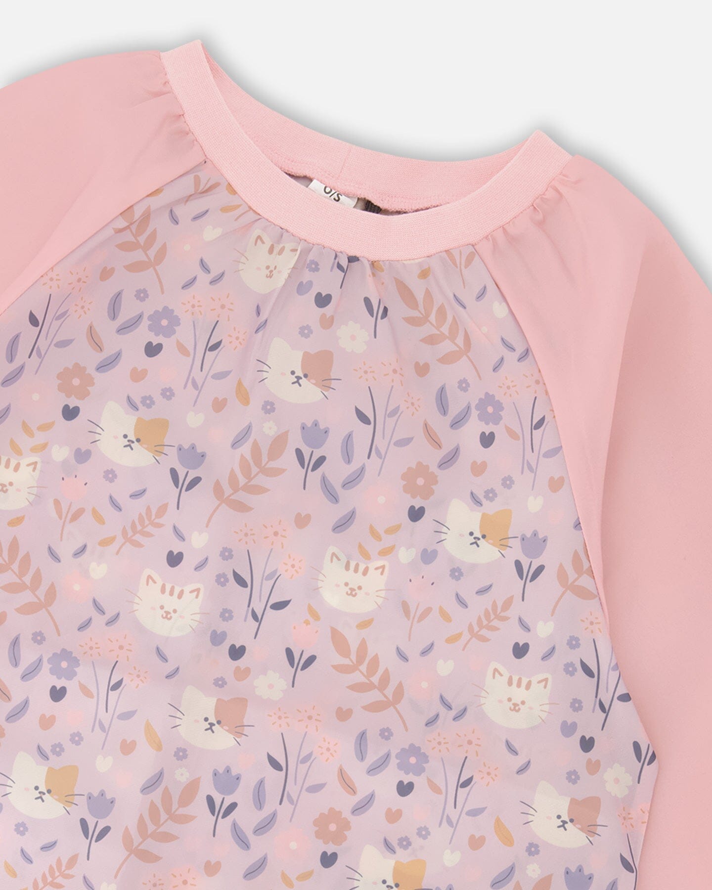 School Apron Lilac Cat Print-2