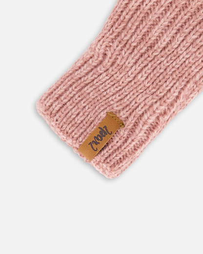Mid-Season Knit Mittens Dusty Pink-2