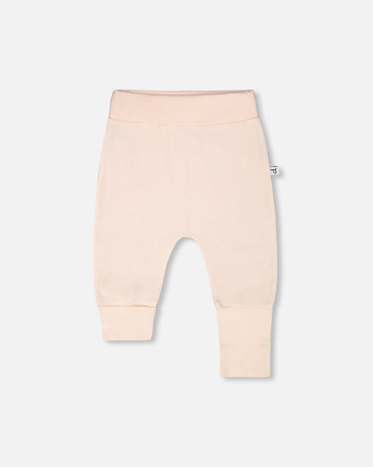 2 Pack Organic Cotton Jersey Evolutive Pants Peach And Peach Deer Print-1