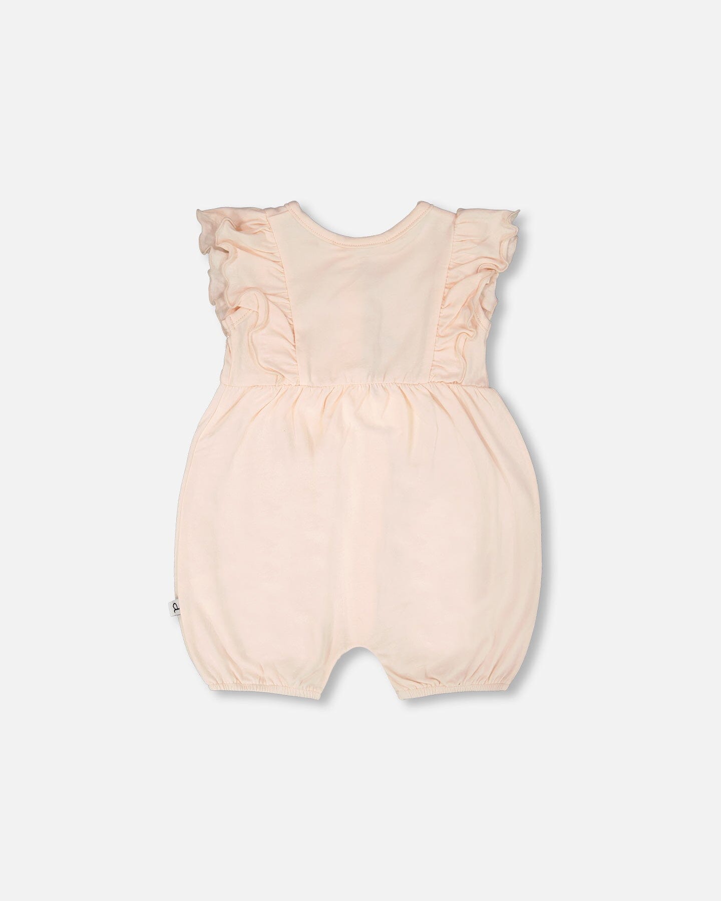 Organic Cotton Jersey Romper With Frills Peach-1