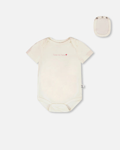 Evolutive Organic Cotton Jersey Onesie White-0