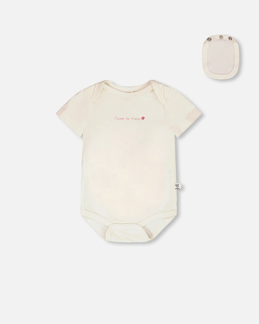 Evolutive Organic Cotton Jersey Onesie White-0
