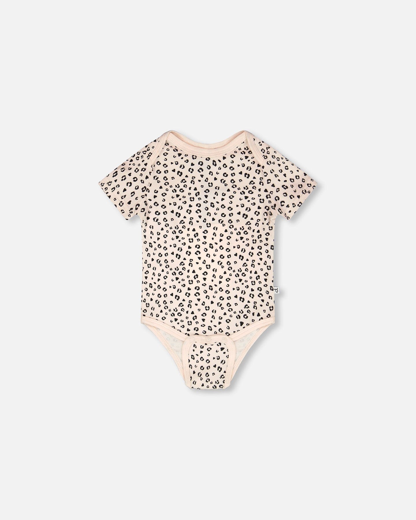 Evolutive Organic Cotton Jersey Onesie Peach Animal Print-1