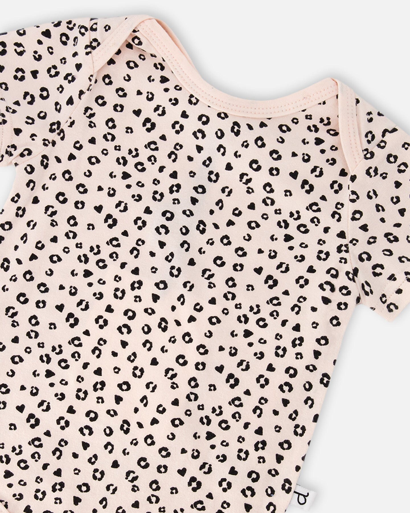 Evolutive Organic Cotton Jersey Onesie Peach Animal Print-3
