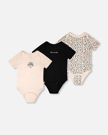 Evolutive Organic Cotton Jersey 3 Pack Onesie Peach-0