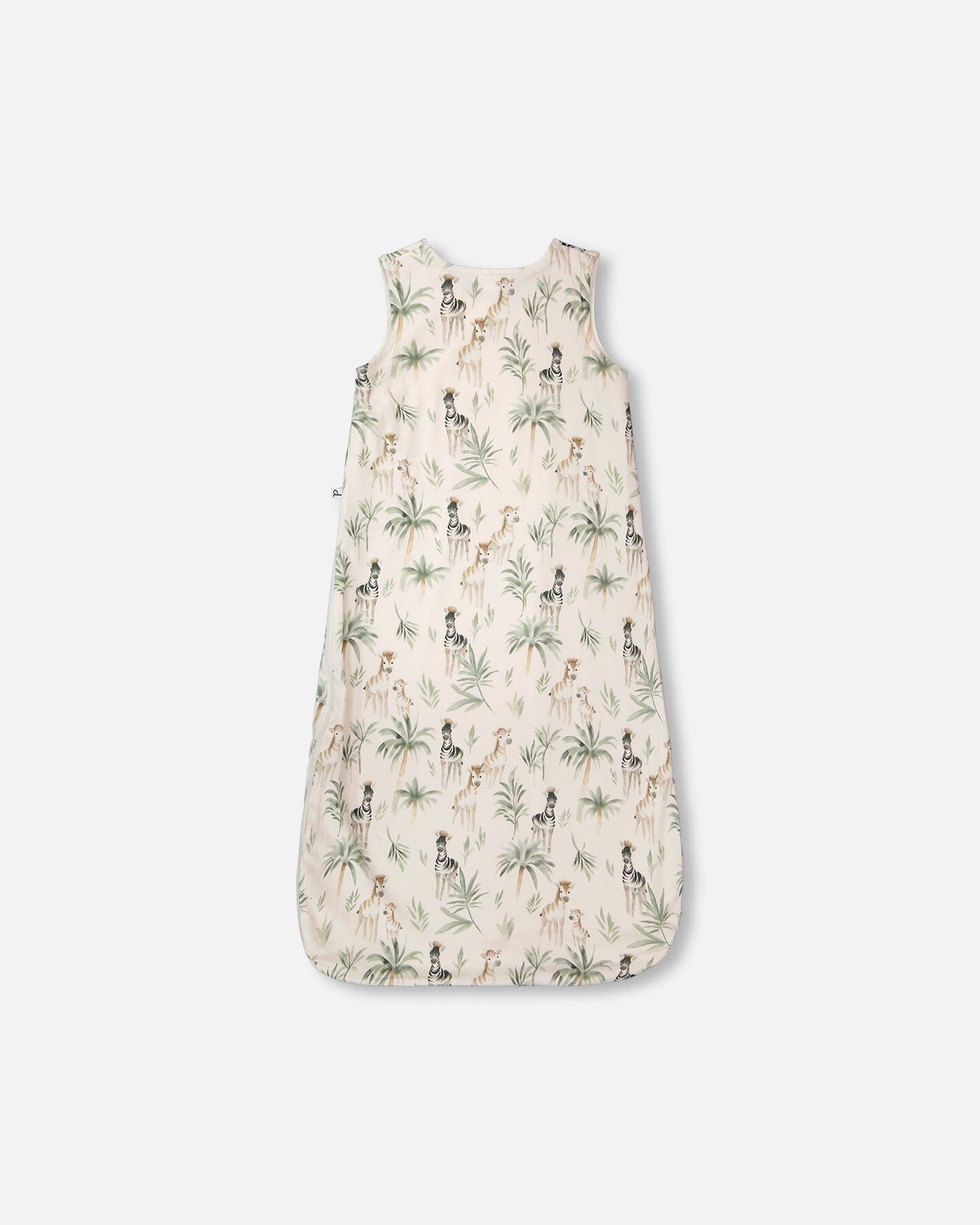 Organic Cotton Jersey Muslin Sleep Sack Beige Zebra Print-1
