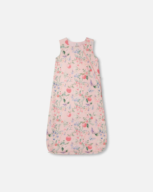 Cotton Jersey Muslin Sleep Sack Pink Printed Berries-0