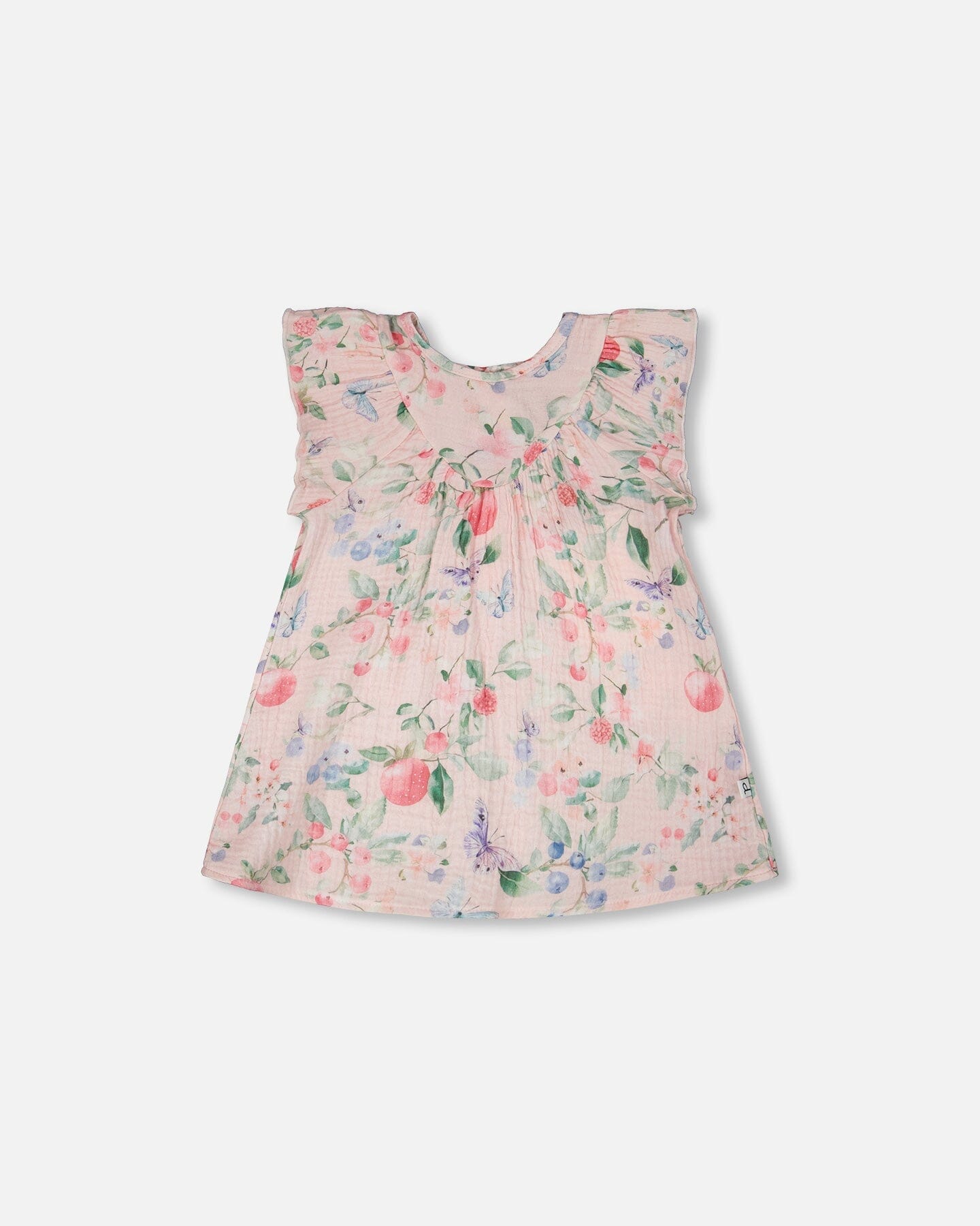 Cotton Muslin Dress And Bloomer Set Pink Printed Berries-2