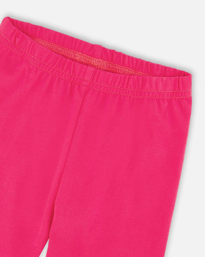 Tunic And Organic Cotton Capri Set Off White Printed Flowers And Pink-4