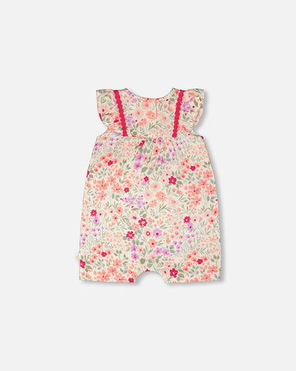 Romper Off White Printed Flowers-1