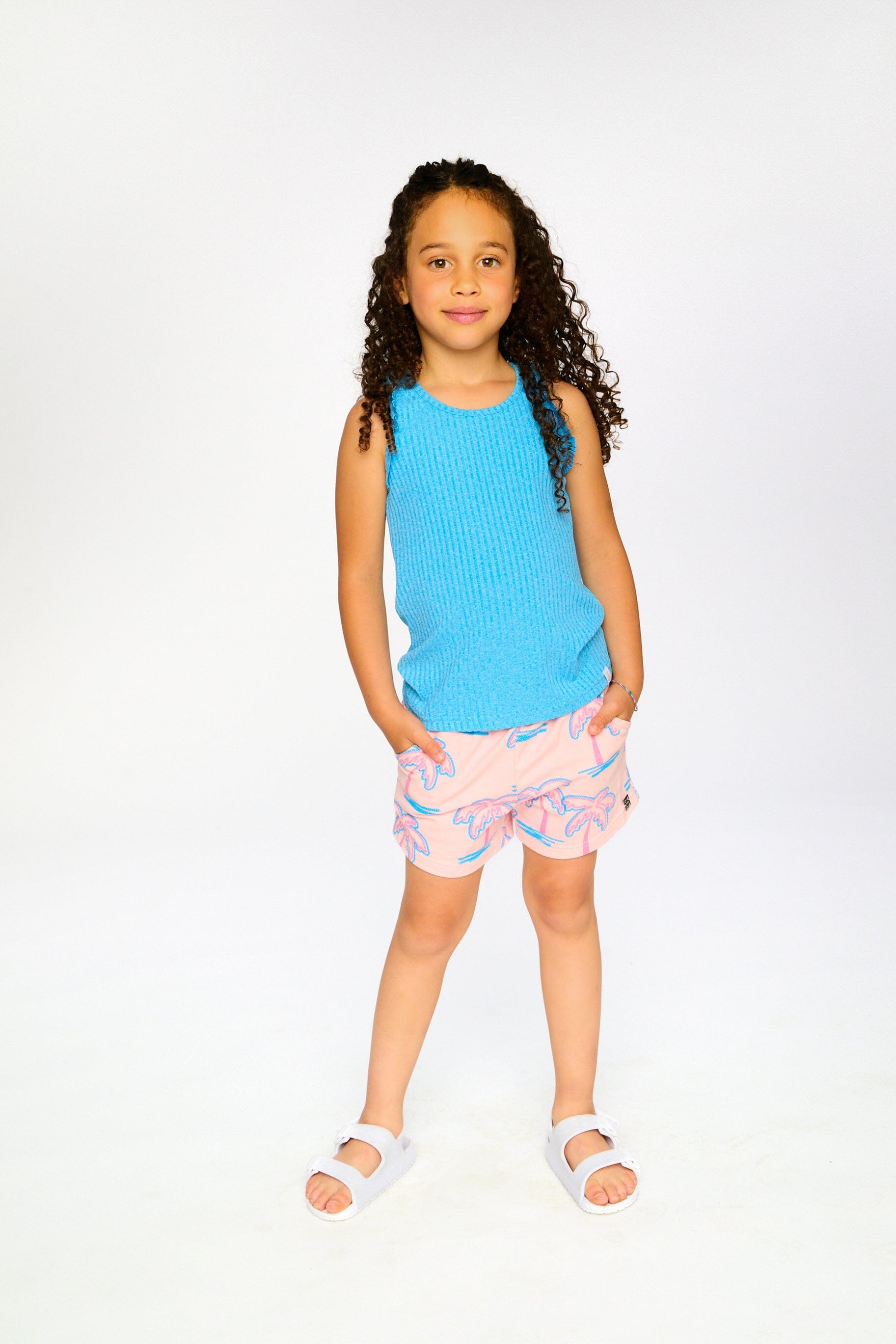 Rib Tank Top Blue-3