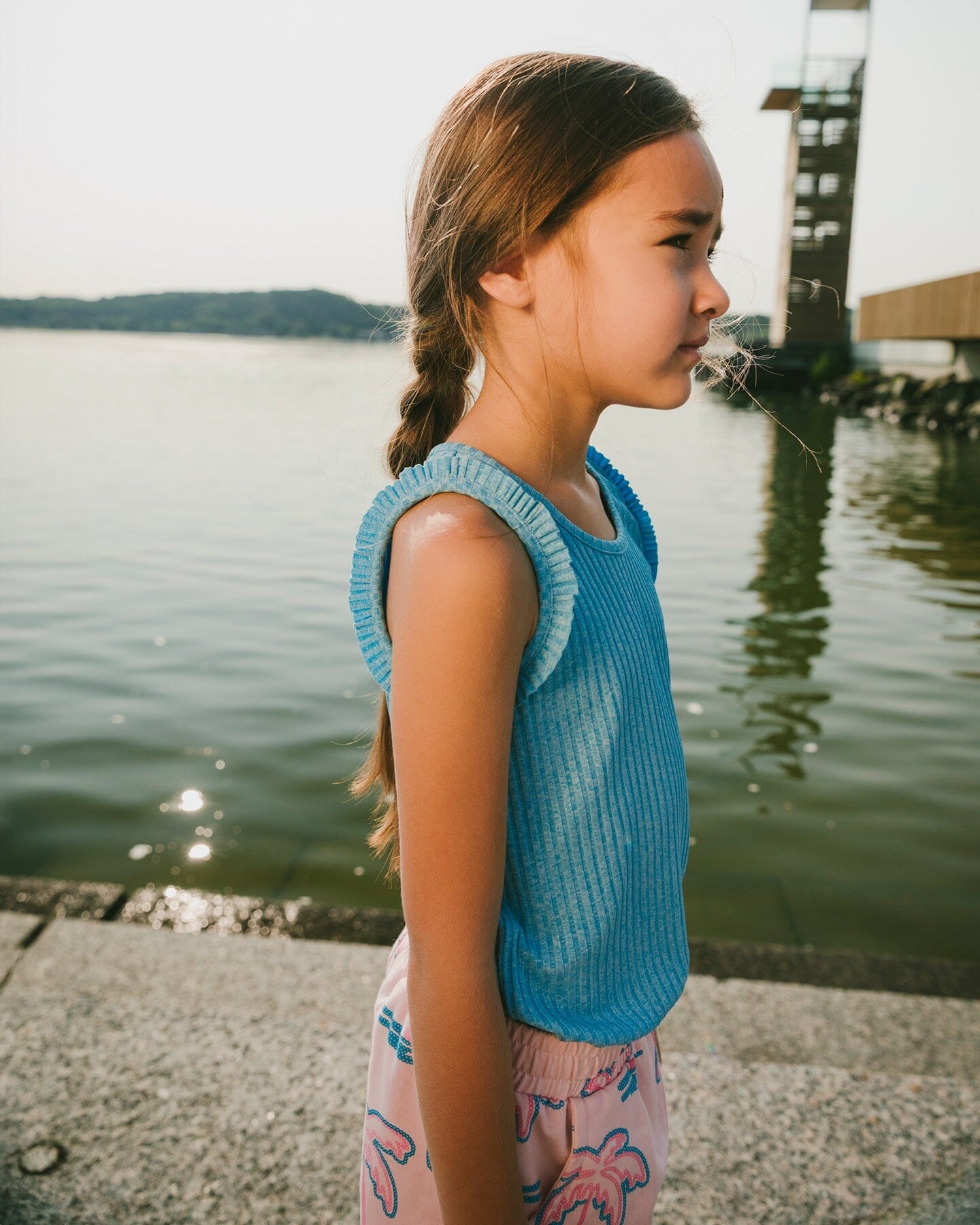 Rib Tank Top Blue-1