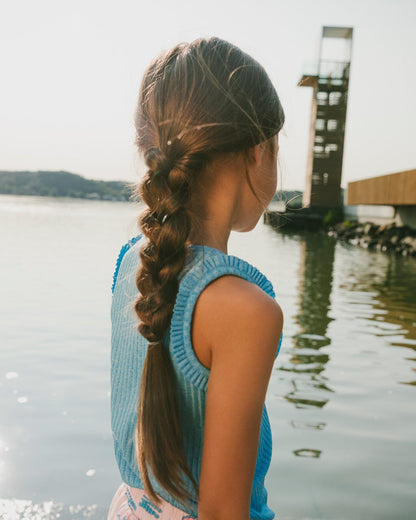 Rib Tank Top Blue-2