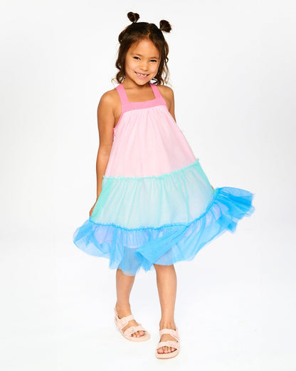 Mesh Dress Pink And Blue-2
