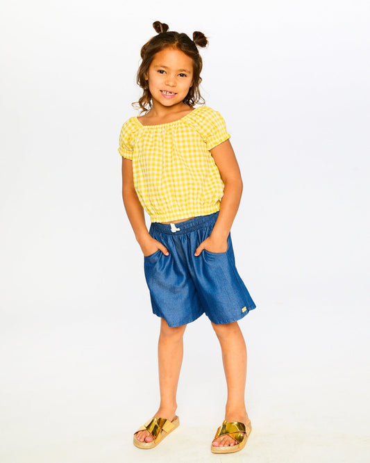 Blue Chambray Bermudas-1