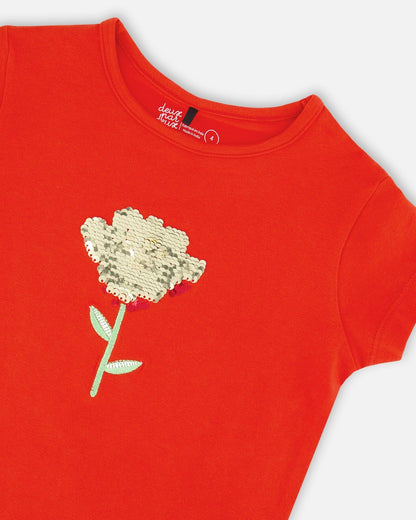 Organic Cotton Jersey T-Shirt Red-3