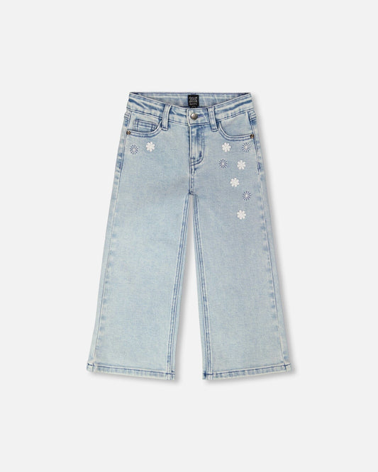 Wide Leg Light Blue Denim Jeans-0
