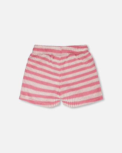 Striped Shorts Pink And White-2