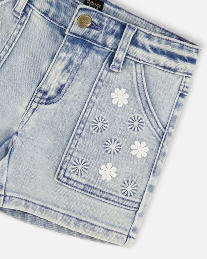 Light Blue Denim Shorts-3