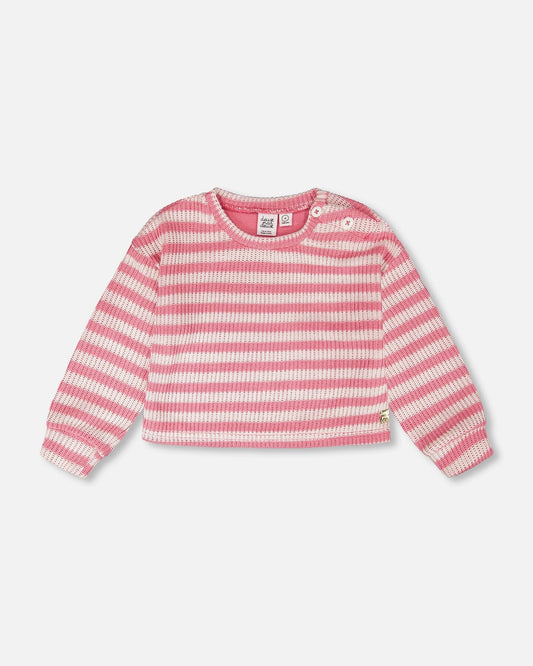 Striped Sweater Pink And White-0