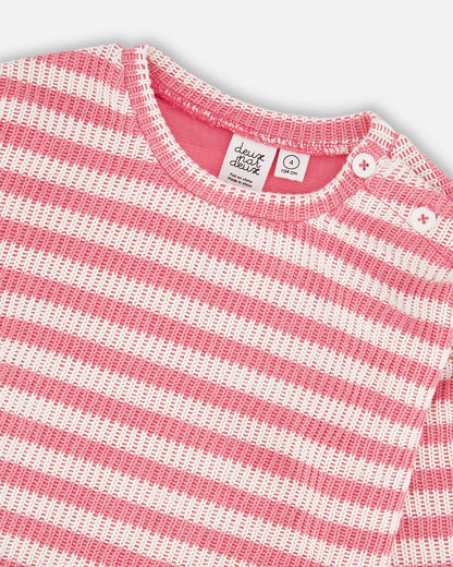 Striped Sweater Pink And White-3