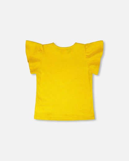 Crinkle Jersey Top Yellow-2