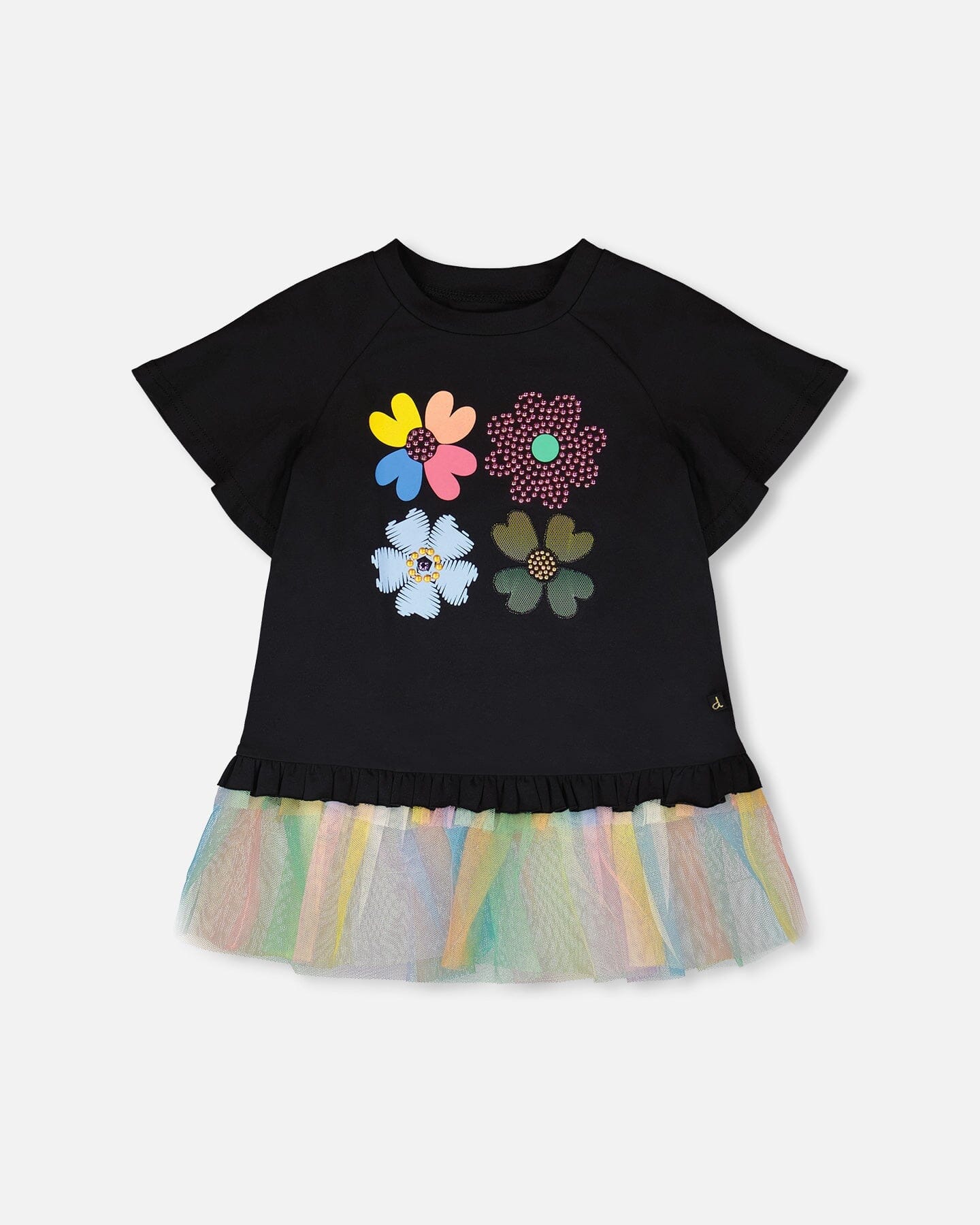 Organic Cotton Tunic Black With Mesh Frill-0