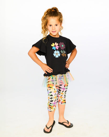 Organic Cotton Tunic Black With Mesh Frill-1
