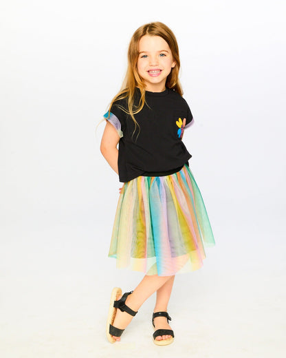 Organic Cotton And Mesh Dress Black-1
