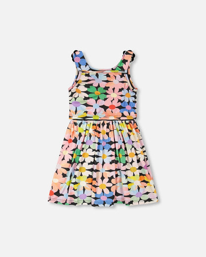 Dress Black Printed Flowers-2